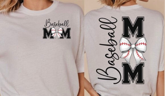 Baseball mom with bow