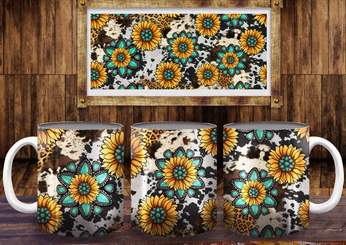 Cow print sunflower