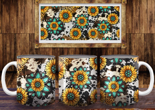 Cow print sunflower